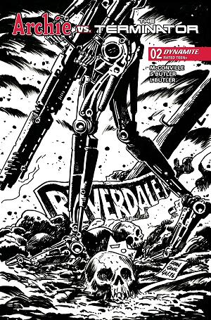 Archie Vs The Terminator #2 CVR K CVR K FRANCESCO FRANCAVILLA LINE ART cover