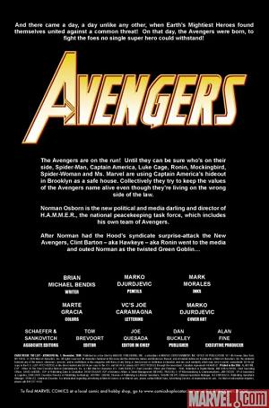 Dark Reign: The List - Avengers #1 Second Printing cover