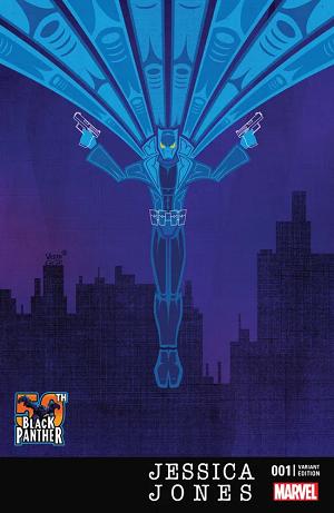 Jessica Jones #1 Veregge Black Panther 50th Anniversary Variant cover