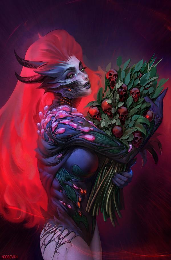 Poison Ivy #51 variant cover by Noobovich