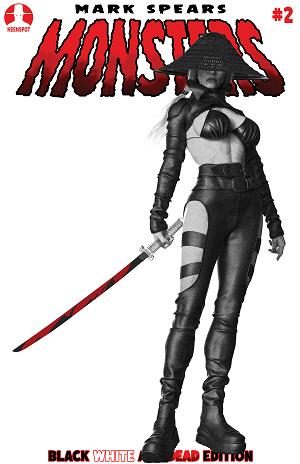 Mark Spears Monsters #2 CVR E 4TH PTG BLACK WHITE & DEAD EDITION CVR E  MARK SPEARS TASTE OF BLOOD HOLOFOIL FLIP cover
