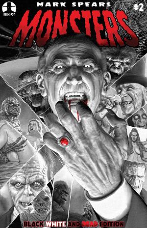 Mark Spears Monsters #2 CVR F 4TH PTG BLACK WHITE & DEAD EDITION CVR F INC 1:25 MARK  SPEARS INFINITY GAUNTLET #1 HOMAGE HOLOFOIL cover