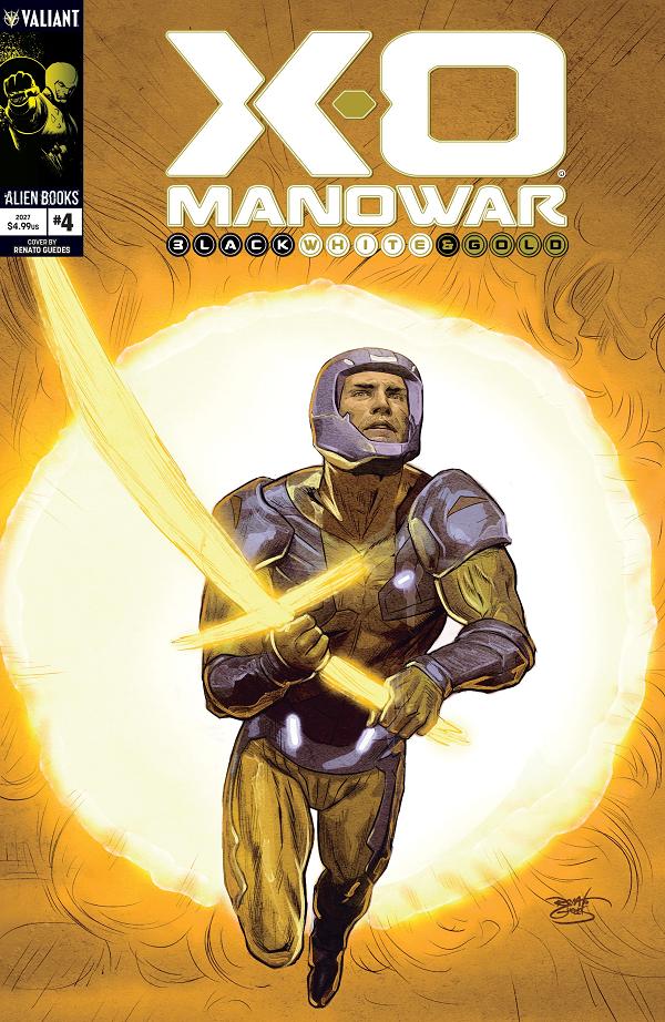 X-O Manowar: Black, White & Gold #4 cover by Renato Guedes