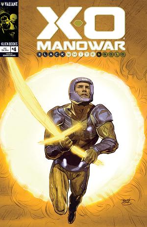 X-O Manowar: Black, White & Gold #4 Cover A (Guedes) cover