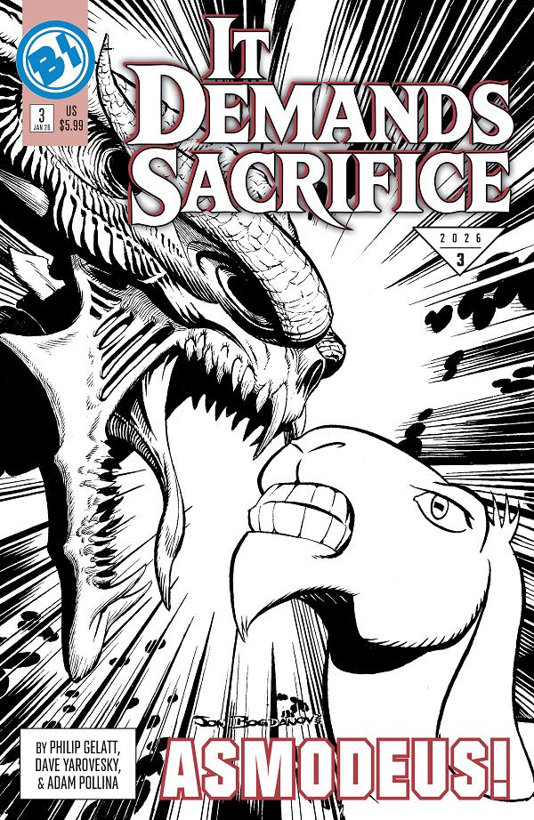 It Demands Sacrifice #3 variant cover by Jon Bogdanove