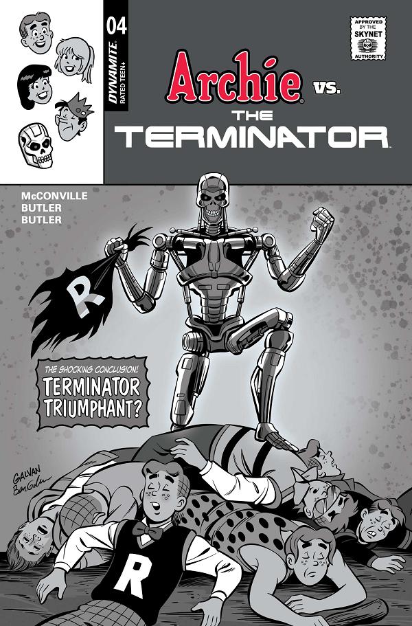 Archie Vs The Terminator #4 variant cover by Bill Galvan Pencils