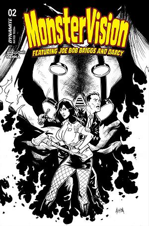 Monstervision Featuring Joe Bob Briggs And Darcy #2 CVR G CVR G INC 1:15 DAVE ACOSTA LINE ART cover