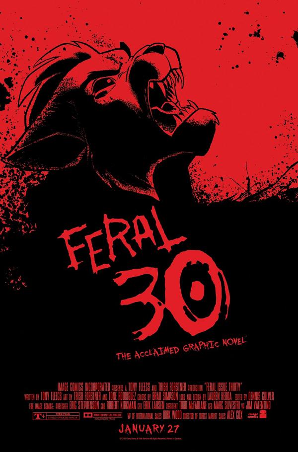 Feral #30 variant cover by Tony Fleecs