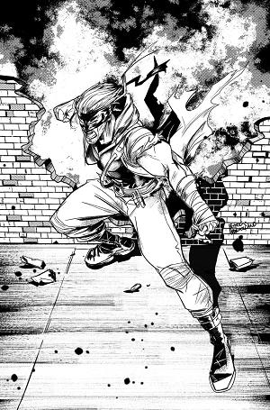 Final Boss #13 CVR F CVR F INC 1:100 PATRICK MULHOLLAND B&W cover