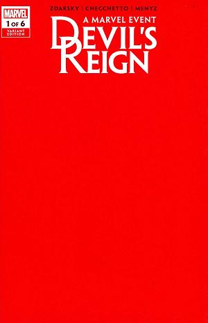 Devils Reign #1 (OF 6) RED BLANK cover
