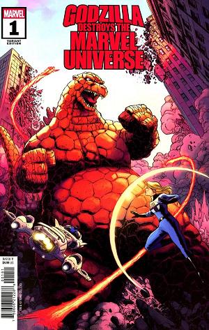 Godzilla Destroys The Marvel Universe #1 THING-ZILLA cover
