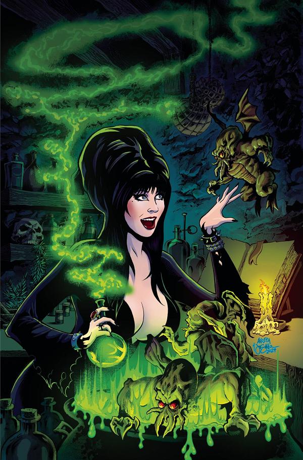 Elvira Meets Hp Lovecraft #4 variant cover by Dave Acosta