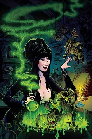 Elvira Meets Hp Lovecraft #4 CVR E ACOSTA LTD VIRGIN cover