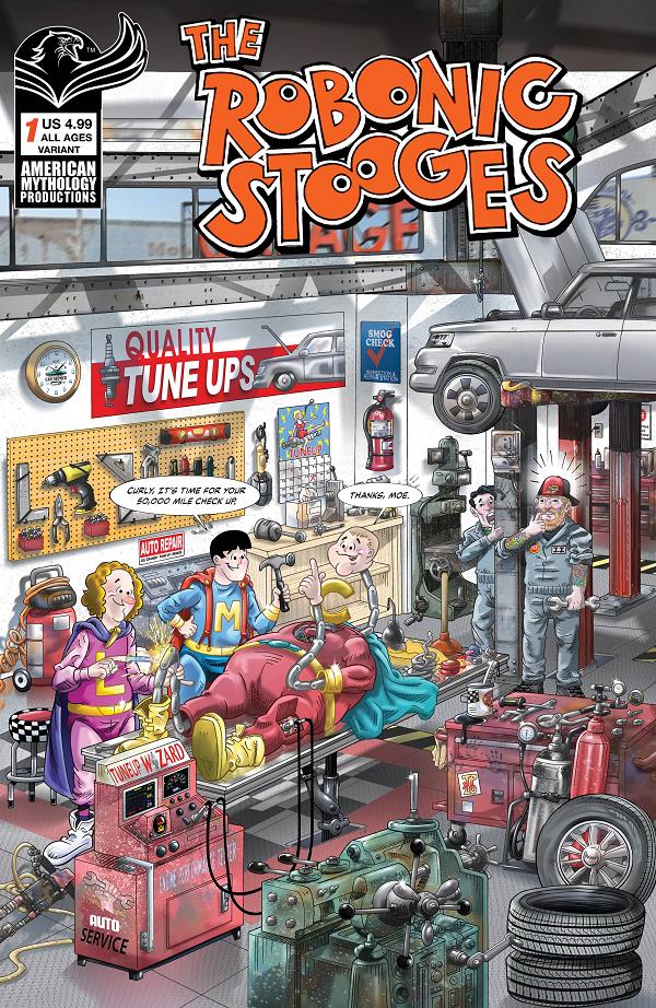 Robonic Stooges Return #1 variant cover by Jorge Pacheco