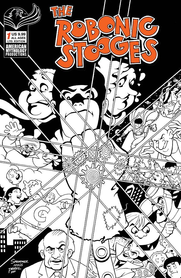 Robonic Stooges Return #1 variant cover by Jorge Pacheco