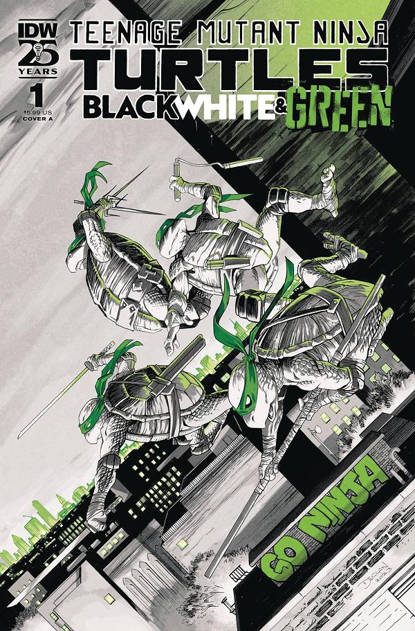 Tmnt Black White & Green #1 CVR A SHALVEY cover