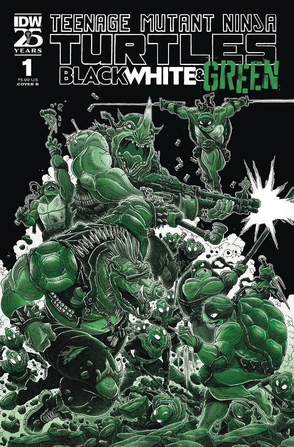 Tmnt Black White & Green #1 CVR B STOKOE cover