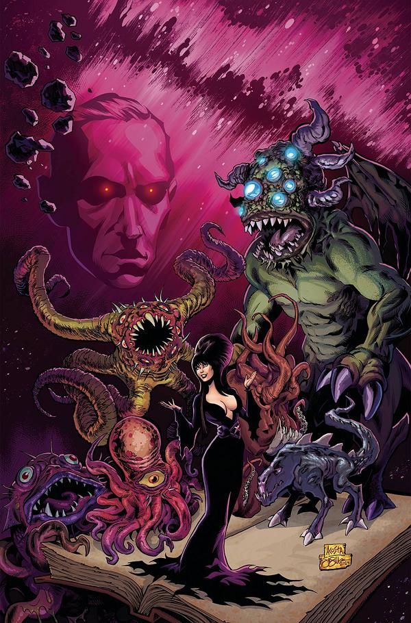 Elvira Meets Hp Lovecraft #5 variant cover by Dave Acosta