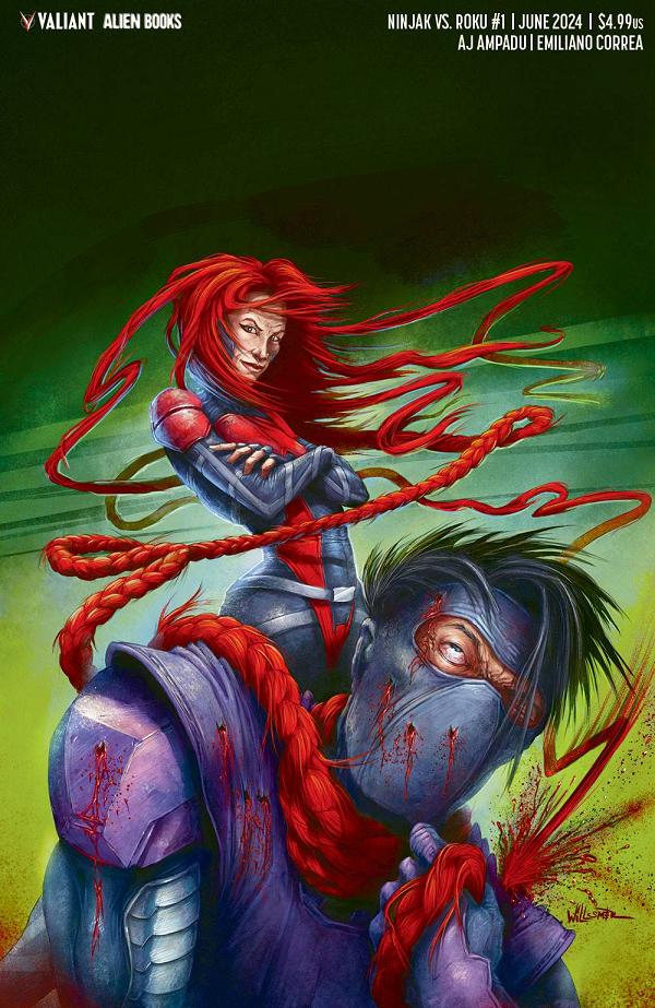 Ninjak Vs Roku #1 variant cover by Toby Willsmer