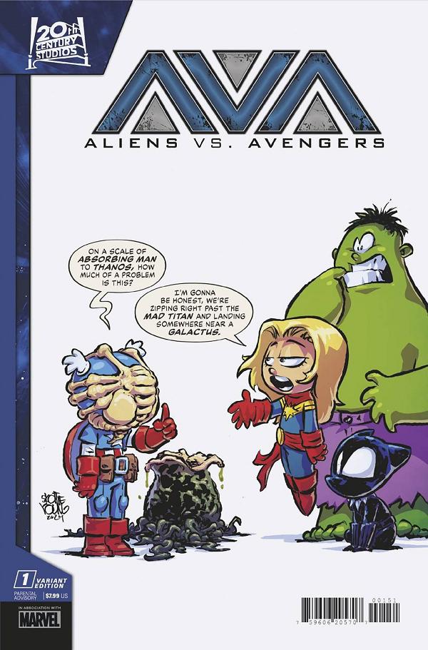 Aliens Vs Avengers #1 SKOTTIE YOUNG cover