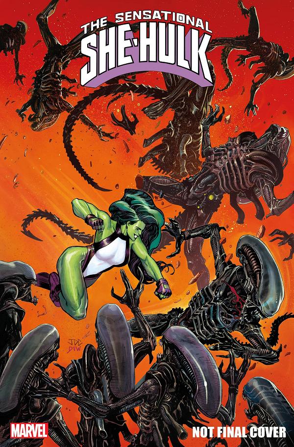 Sensational She-Hulk #10 JOSH CASSARA MARVEL VS ALIEN cover