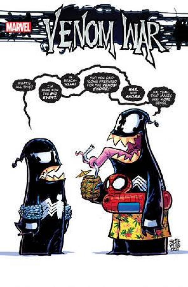 Venom War #1 variant cover by Skottie Young