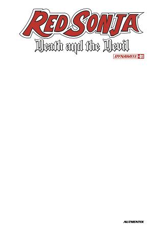 Red Sonja Death And The Devil #1 CVR G BLANK AUTHENTIX cover