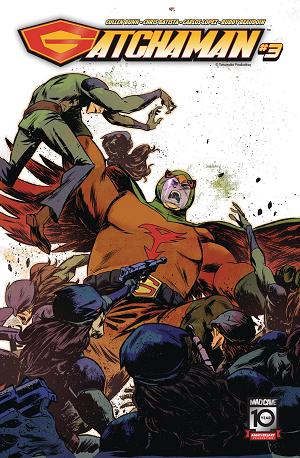 Gatchaman #3 CVR B SANFORD GREENE CONNECTING cover