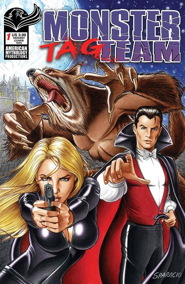 Monster Tag Team #1 variant cover by Mark Sparacio