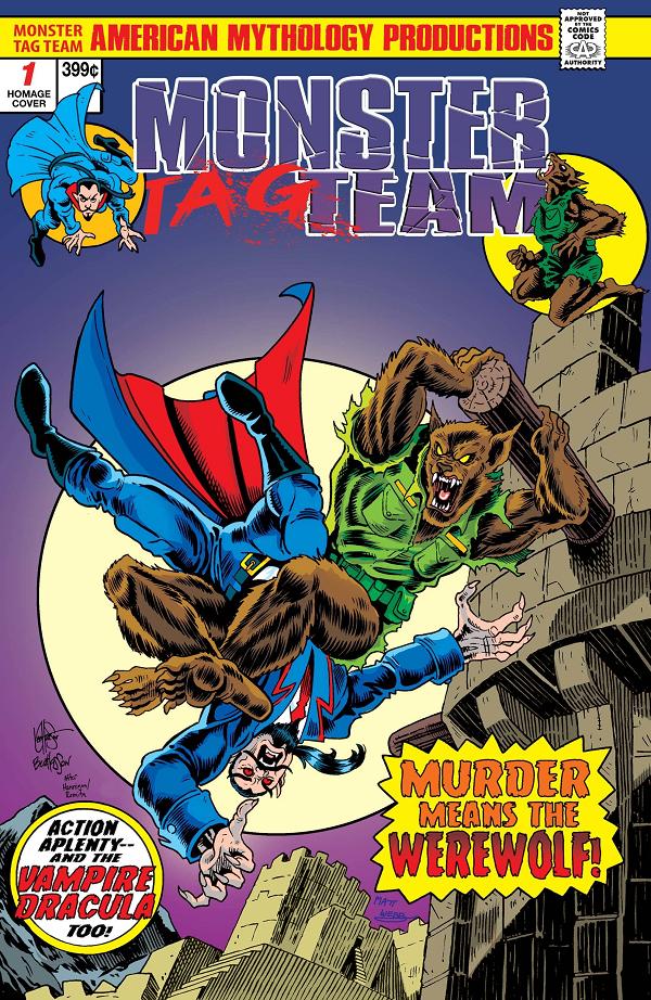 Monster Tag Team #1 variant cover by Buz Hasson
