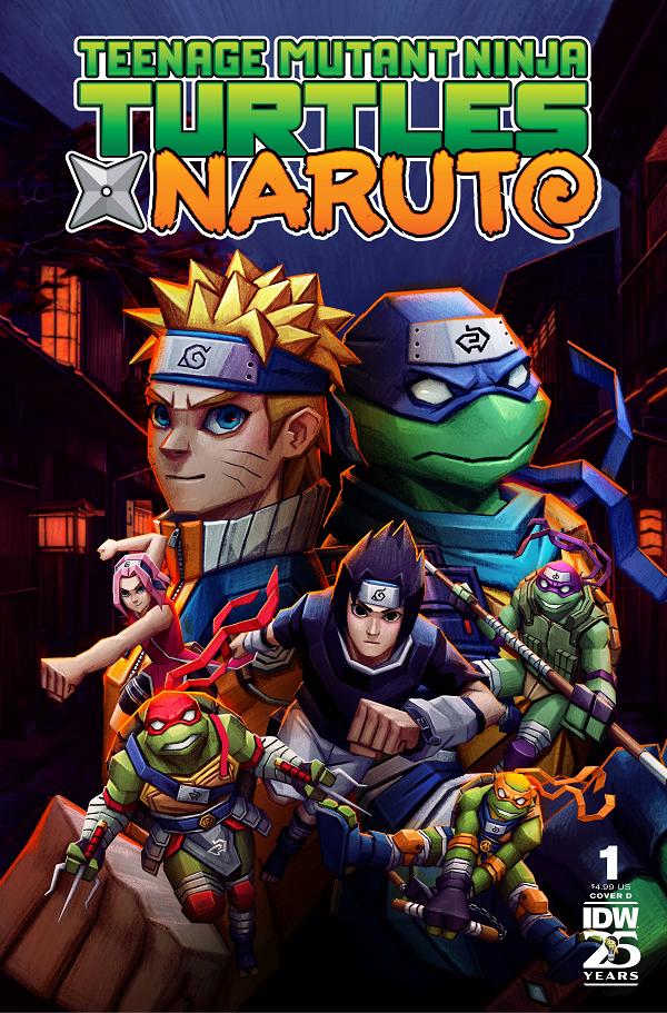 Teenage Mutant Ninja Turtles X Naruto #1 variant cover by Andres Moncayo