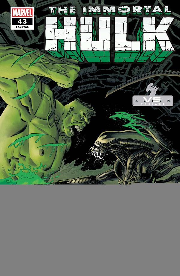 Immortal Hulk #43 SHALVEY MARVEL VS ALIEN cover