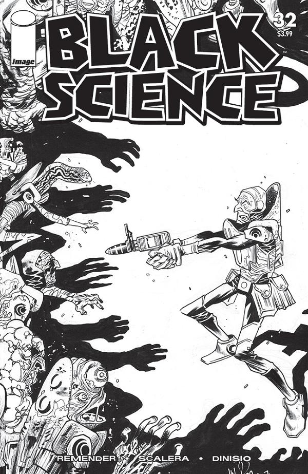 Black Science #32 CVR D CVR D B&W WALKING DEAD #5 TRIBUTE cover
