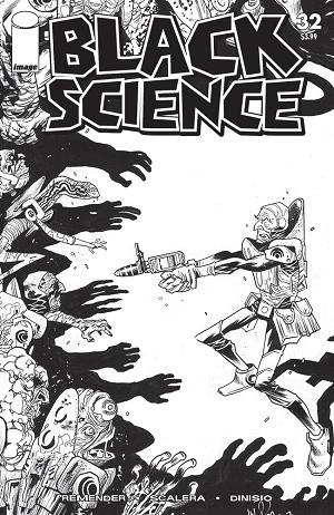 Black Science #32 CVR D CVR D B&W WALKING DEAD #5 TRIBUTE cover