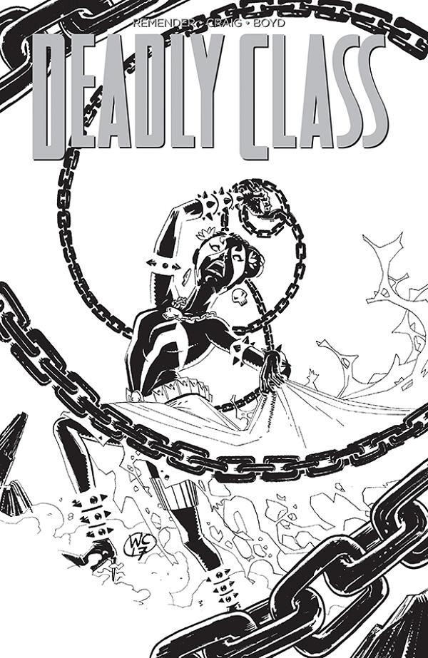 Deadly Class #28 CVR D CVR D SPAWN MONTH B&W cover
