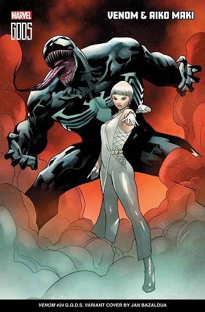 Venom #24 JAN BAZALDUA GODS cover
