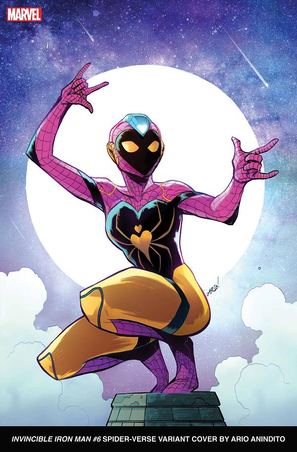 Invincible Iron Man #6 ANINDITO SPIDER-VERSE cover