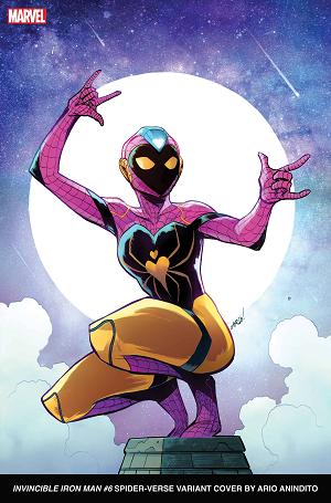 Invincible Iron Man #6 ANINDITO SPIDER-VERSE cover