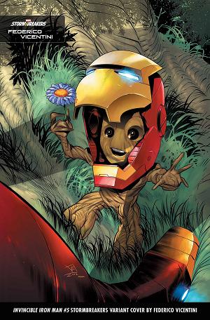 Invincible Iron Man #5 VICENTINI STORMBREAKERS cover