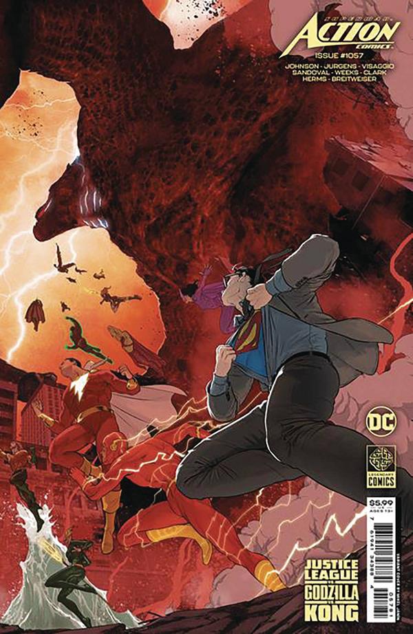 Action Comics #1057 CVR F JL V GODZILLA V KONG CSV cover