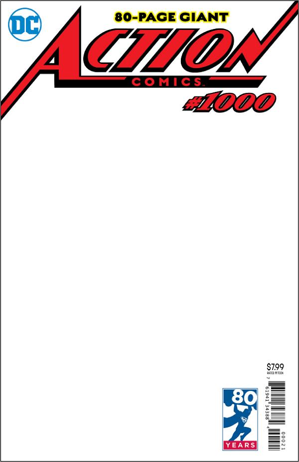 Action Comics #1000 variant cover by Blank Cover