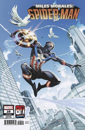 Miles Morales: Spider-Man #28 COELLO CAPTAIN AMERICA 80TH cover
