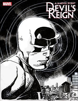 Devils Reign #3 (OF 6) CHEUNG HEADSHOT SKETCH cover