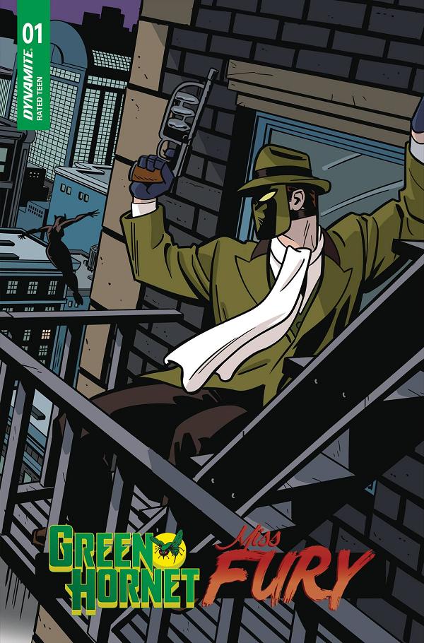 Green Hornet Miss Fury #1 variant cover by Jacob Edgar