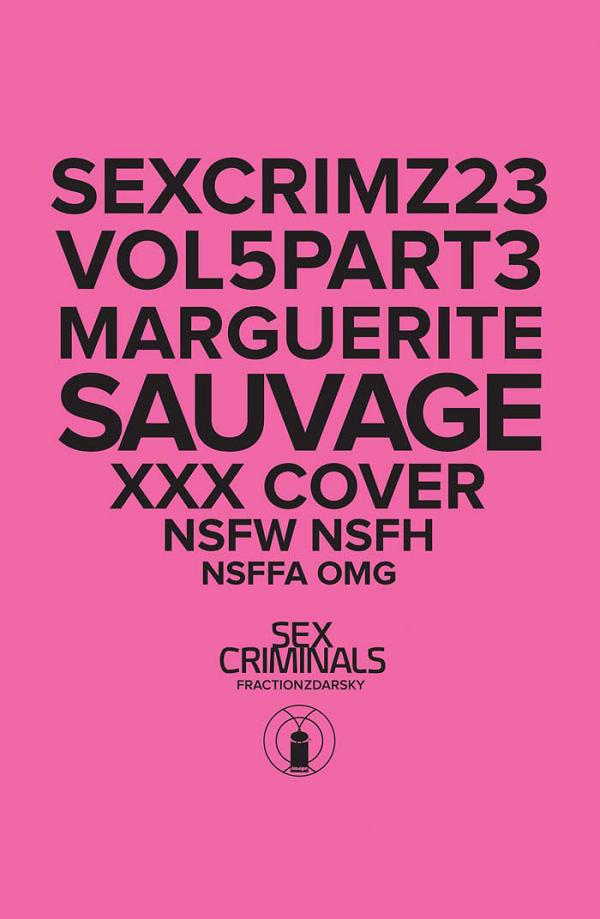 Sex Criminals #23 XXX MARGUERITE SAUVAGE cover