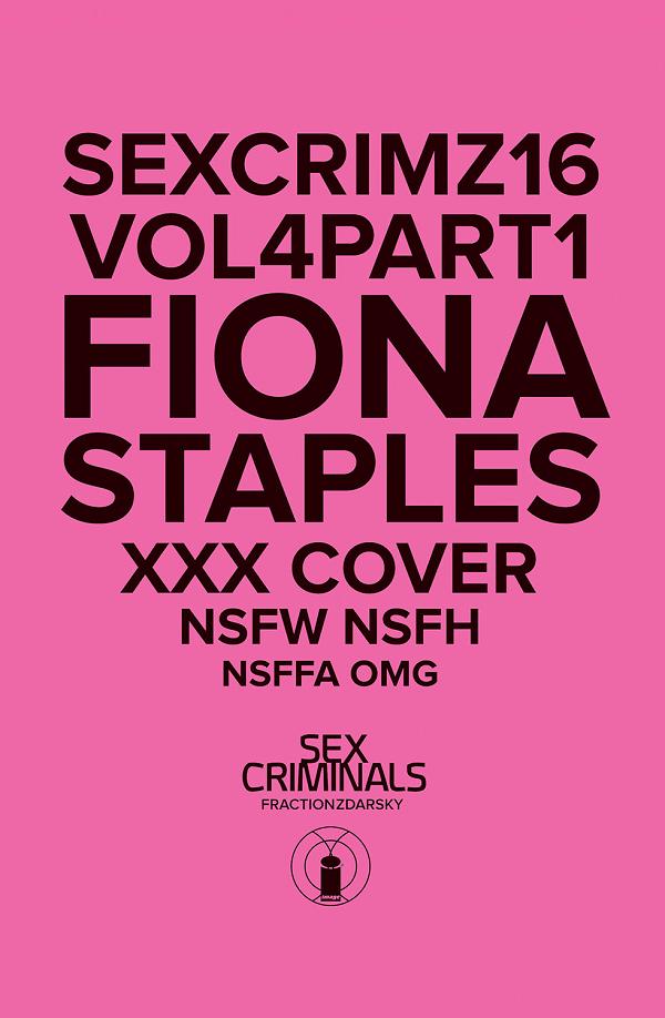 Sex Criminals #16 XXX FIONA STAPLES cover