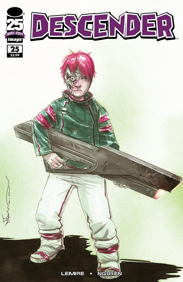 Descender #25 variant cover by Jeff Lemire