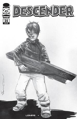 Descender #25 CVR D CVR D B&W WALKING DEAD #104 TRIBUTE cover