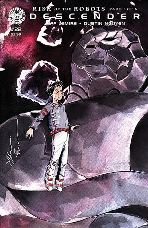 Descender #22 CVR B INTERLOCKING LEMIRE & NGUYEN cover