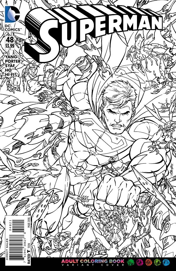 Superman #48 ADULT COLORING BOOK cover